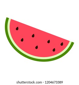Slice of watermelon icon. Flat illustration of slice of watermelon vector icon for web design