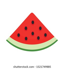 Slice of watermelon icon. Flat illustration of slice of watermelon vector icon for web design