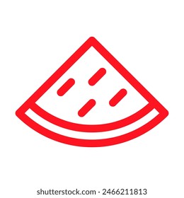 slice of watermelon icon in line style. Vector illustration