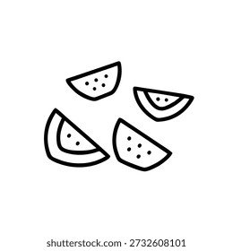 Ícone de melancia de fatia, Vetor de fatia de melancia, Gráfico de melancia fresca, Ilustração de frutas de verão