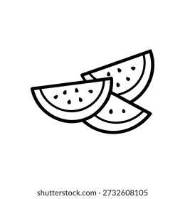 Ícone de melancia de fatia, Vetor de fatia de melancia, Gráfico de melancia fresca, Ilustração de frutas de verão