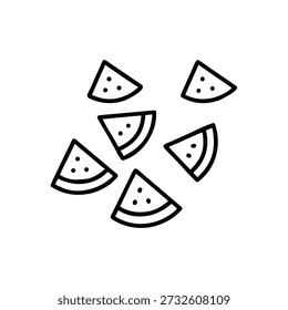 Ícone de melancia de fatia, Vetor de fatia de melancia, Gráfico de melancia fresca, Ilustração de frutas de verão