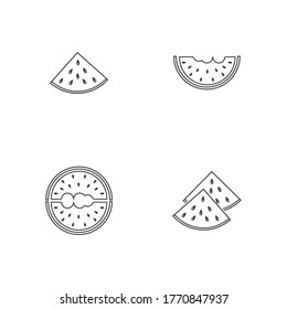slice watermelon icon vector illustration design template