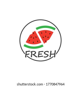 slice watermelon icon vector illustration design template