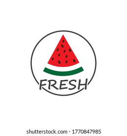 Slice-Wassermelone-Symbol Vektorgrafik-Design-Vorlage