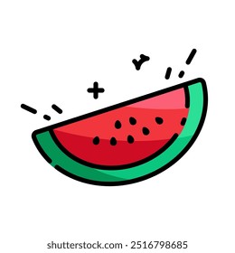 Slice watermelon icon vector illustration