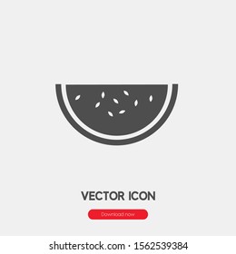 Slice of watermelon  icon vector. Watermelon symbol. Linear style sign for mobile concept and web design. Slice of watermelon symbol illustration. Pixel vector graphics - Vector.