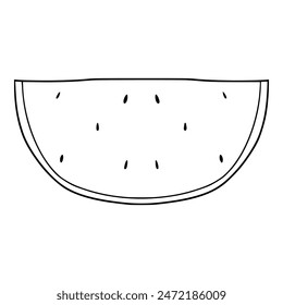 slice watermelon illustration hand drawn outline isolated vector