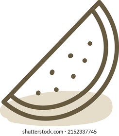Slice of watermelon, illustration, vector on a white background.