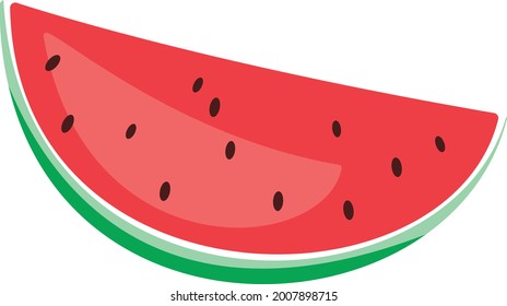 slice of watermelon isolated on white background vector illustration