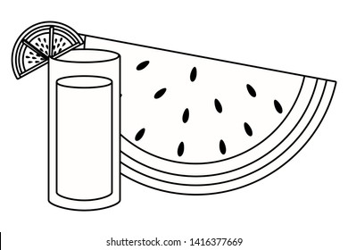 Slice of watermelon and juice design