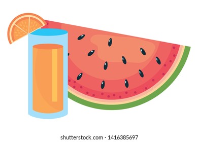 Slice of watermelon and juice design