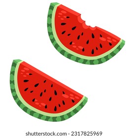 Wassermelone. Juckreies stylisiertes Stück bitter Wassermelone. Konzept des gesunden Lebensstils und der reifen Früchte