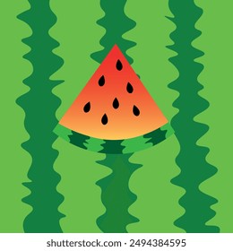slice of watermelon on watermelon background