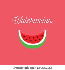 Slice of watermelon on red background.