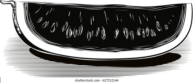 Slice of watermelon on a white background.
