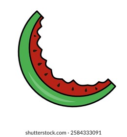 Slice of watermelon organic fruit waste.