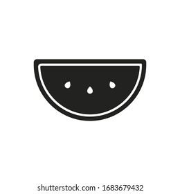 Slice of watermelon outline icon. Symbol, logo illustration for mobile concept and web design.
