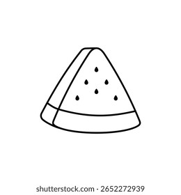 Slice of Watermelon Outline illustration