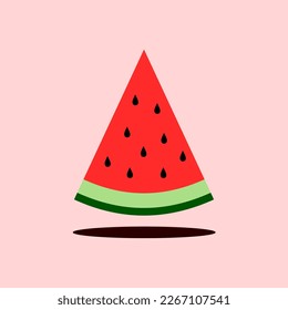 A slice of watermelon simple illustration clip art 