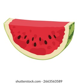 Rebanada de sandía. Frescura veraniega. Colección de frutas.