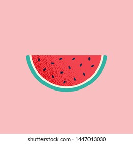 Slice of watermelon, summer fruit, flat vector icon