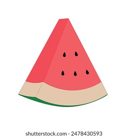 Rebanada de sandía. Vector de frutas de verano.