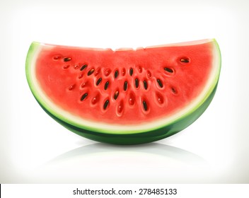 Slice of watermelon, summer fruit, vector icon