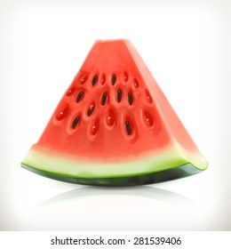 Slice of watermelon, summer fruit, vector icon