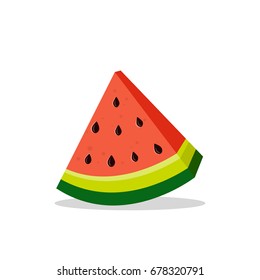 Slice of watermelon, summer fruit, vector icon