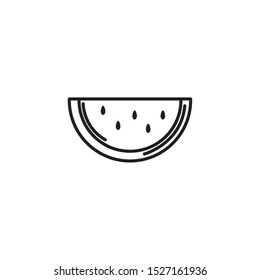slice watermelon summer icon line illustration design