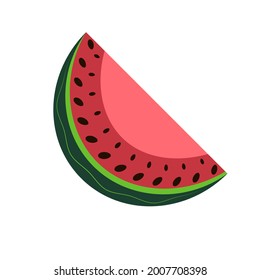 Trozo de sandía en vector. Alimentos saludables. Dulce sandía. Frutas tropicales.