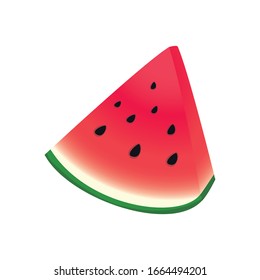 Slice of watermelon, vector illustration.