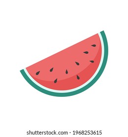 Wassermelone, Vektorgrafik. Einmaliges Flachelement. Kuschelsommerabdruck.