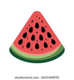 Slice Of Watermelon vector illustration isolated on white background