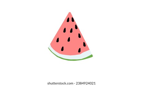Corta sandía. Melón de agua. Ilustración vectorial de la sandía. Aislado sobre un fondo blanco