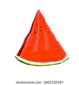 slice of watermelon without background