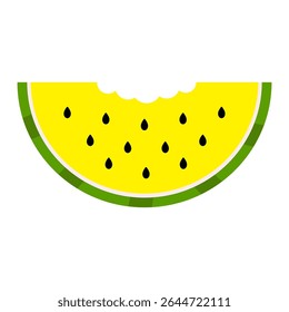 Fatia de melancia.Um pedaço de melancia vetor ilustração.Sweet suculento ícone de vetor de fruta tropical amarelo isolado no fundo branco.