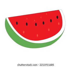 Slice of watermelon,Vector illustration of a watermelon.isolated on white background.