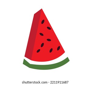 Slice of watermelon,Vector illustration of a watermelon.isolated on white background.