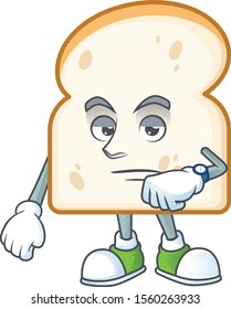 Slice white bread cartoon character bring two gifts shape.