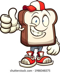 Recorte del personaje de la caricatura del pan blanco. Ilustración de imágenes prediseñadas vectoriales con gradientes simples. Todo en una sola capa. 
