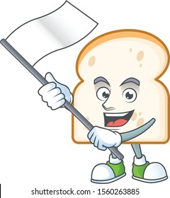 Slice white bread with character bring flag.