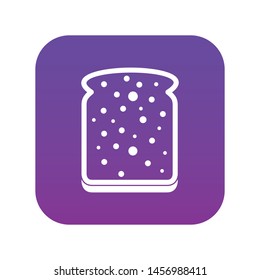 Slice of white bread icon digital purple for any design isolated on white vector illustration