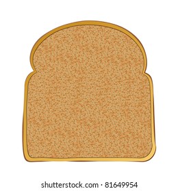 Slice of wholemeal toast with space for text