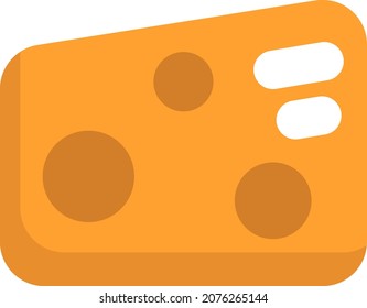 Slice of yellow cheese, illustration, vector, on a white background.