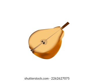 Trozo de pera fresca amarilla. Ilustración vectorial plana