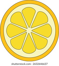slice of yellow orange flat design vector illustration