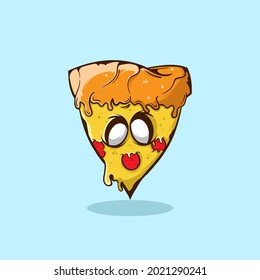 SLICE OF ZOMBIE PIZZA VECTOR ILLUSTRATION