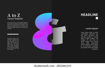 Sliced alphabet colourful gradient poster layout letters ABC